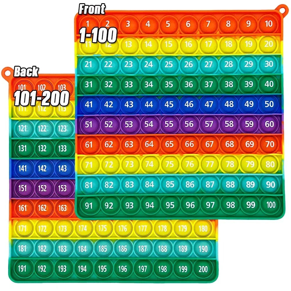 Rainbow 1–200 Counting Push Bubble Toy