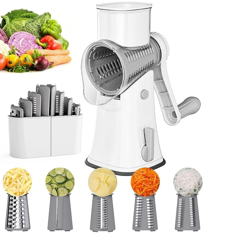Vegetable Cutter & Slicer Manual Kitchen Cheese Chopper Machine With 3 Sharp Drums