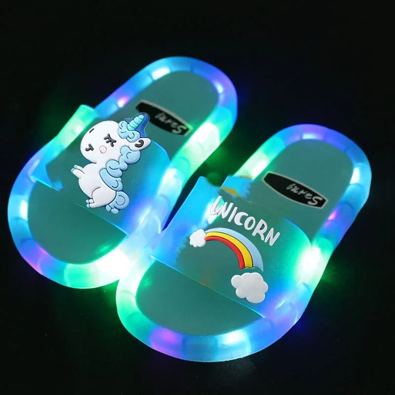 Children‘s Boys Girls Slippers Cartoon Unicorn Animals Prints Shoes