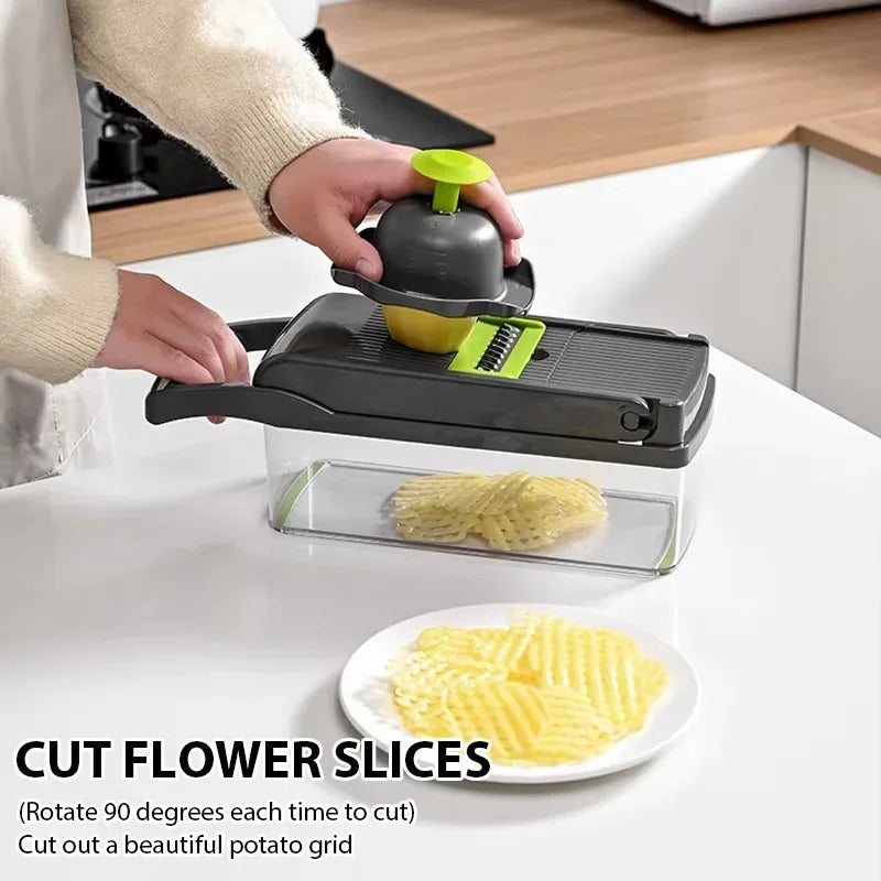 Vegetable Cutter Multifunctional Kitchen Tool, 5-in-1 Food Chopper,Cutter,Slice