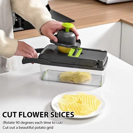 Vegetable Cutter Multifunctional Kitchen Tool, 5-in-1 Food Chopper,Cutter,Slice