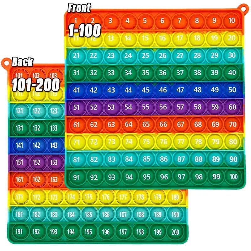 Rainbow 1–200 Counting Push Bubble Toy