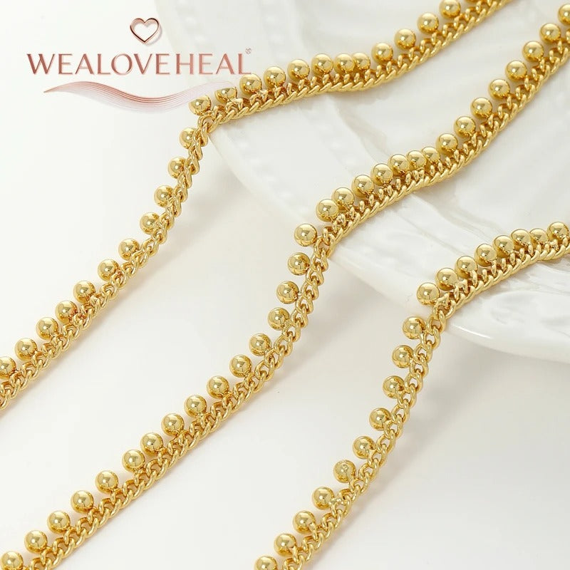 Gold Beads Chain for Bracelet & Necklace Making