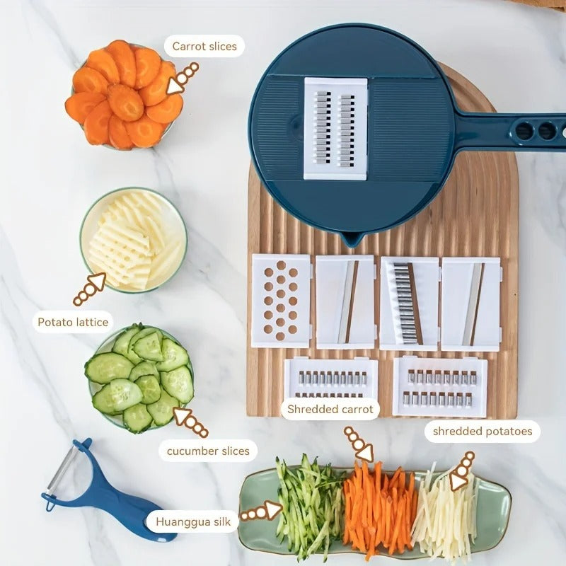 9 in 1 Vegetable Cutter Multi-Functional Potatoes Manually Cut Shred Slicer Grater