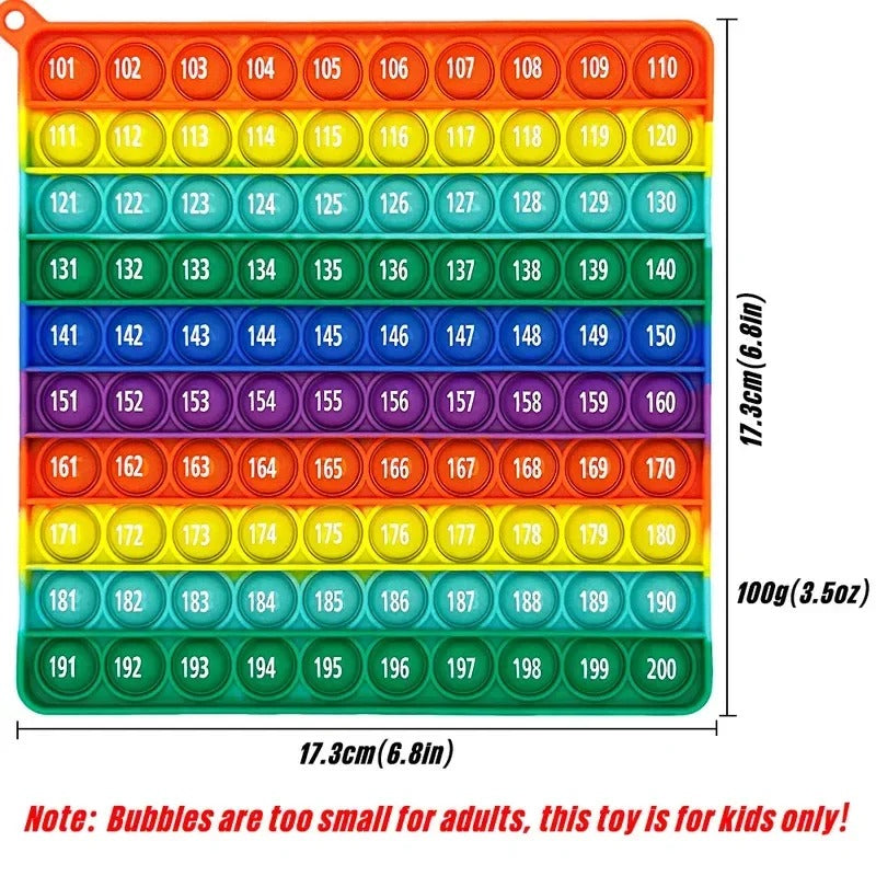 Rainbow 1–200 Counting Push Bubble Toy