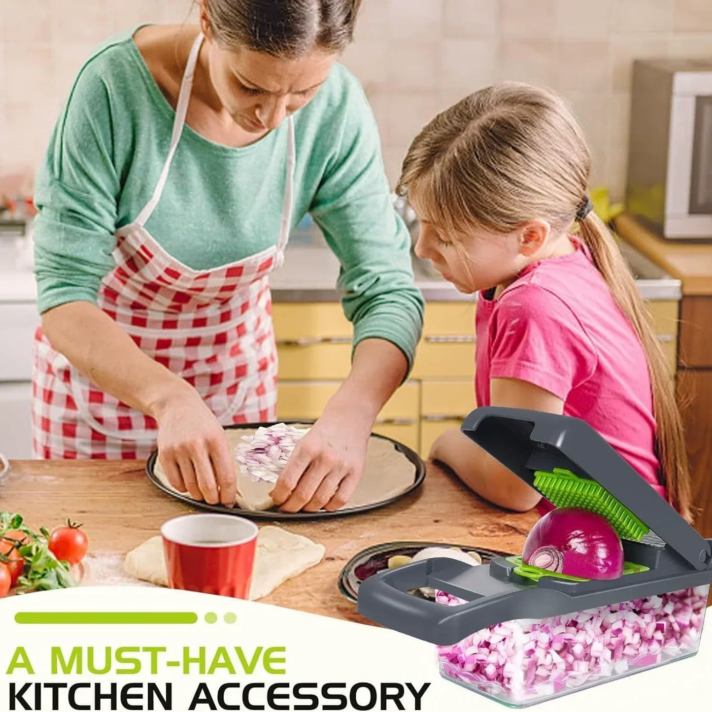 Vegetable Cutter Multifunctional Kitchen Tool, 5-in-1 Food Chopper,Cutter,Slice