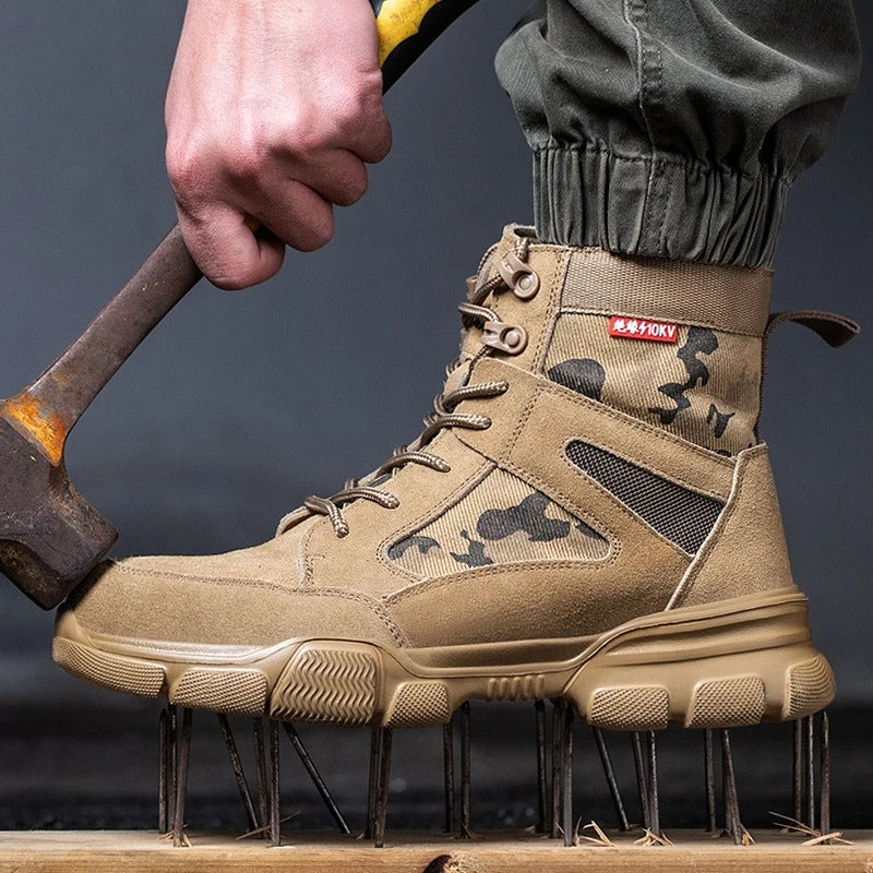 Work Boots Indestructible Safety Shoes Men Steel Toe Shoes Puncture-Proof