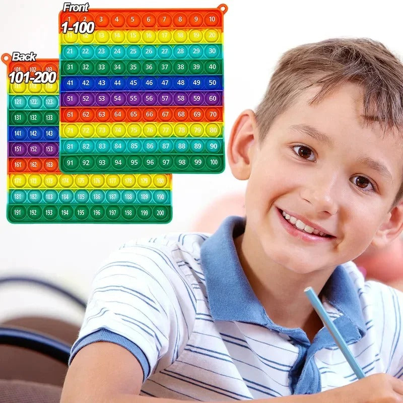Rainbow 1–200 Counting Push Bubble Toy