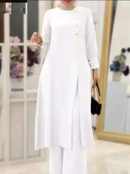 Women's Ethnic Print 3-Piece Kurta Cotton Suit with Palazzo Dupatta