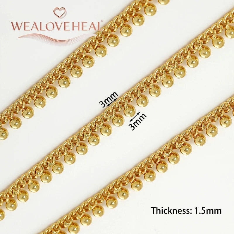 Gold Beads Chain for Bracelet & Necklace Making