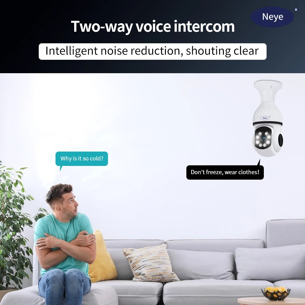 WiFi Home Camera Spotlight E27 Light Bulb Camera 360 degree