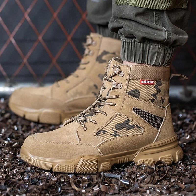 Work Boots Indestructible Safety Shoes Men Steel Toe Shoes Puncture-Proof