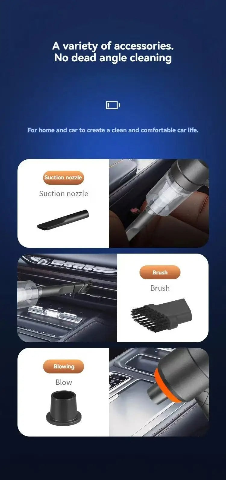 Car Vacuum Cleaner Portable Large Suction Household Cleaning Equipment