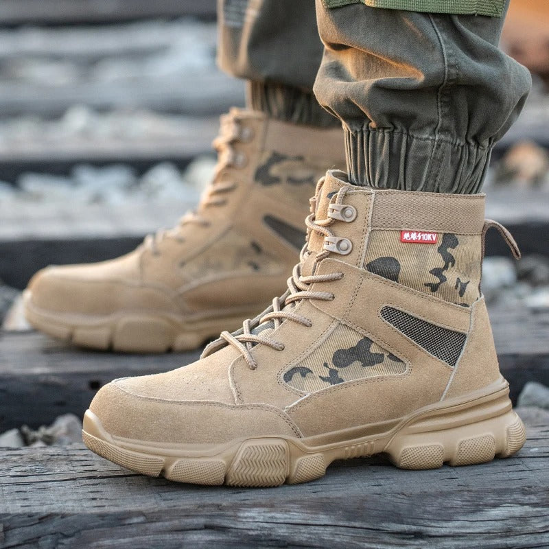 Work Boots Indestructible Safety Shoes Men Steel Toe Shoes Puncture-Proof