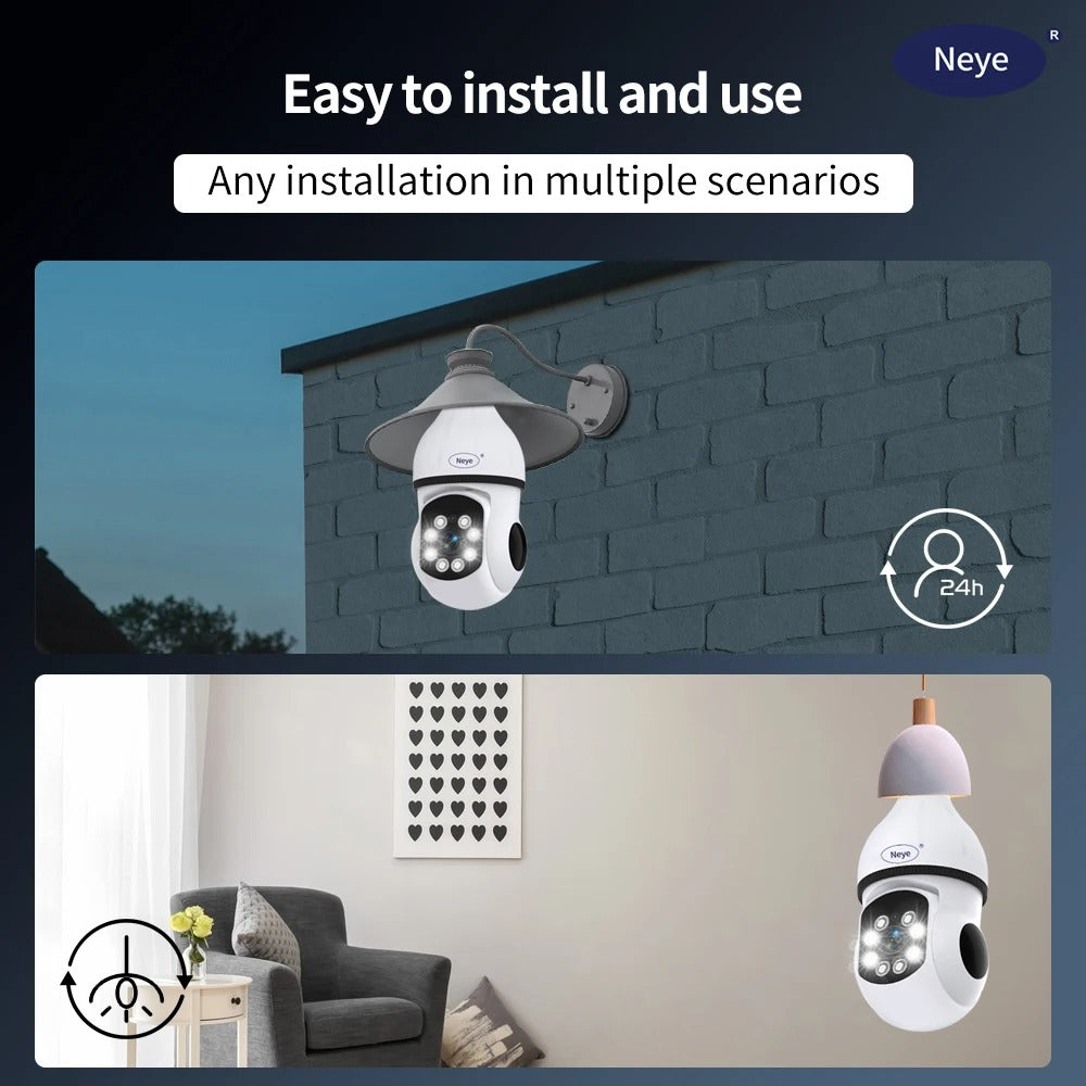 WiFi Home Camera Spotlight E27 Light Bulb Camera 360 degree