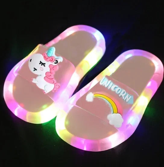 Children‘s Boys Girls Slippers Cartoon Unicorn Animals Prints Shoes