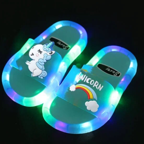 Children‘s Boys Girls Slippers Cartoon Unicorn Animals Prints Shoes
