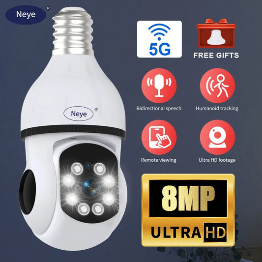 WiFi Home Camera Spotlight E27 Light Bulb Camera 360 degree