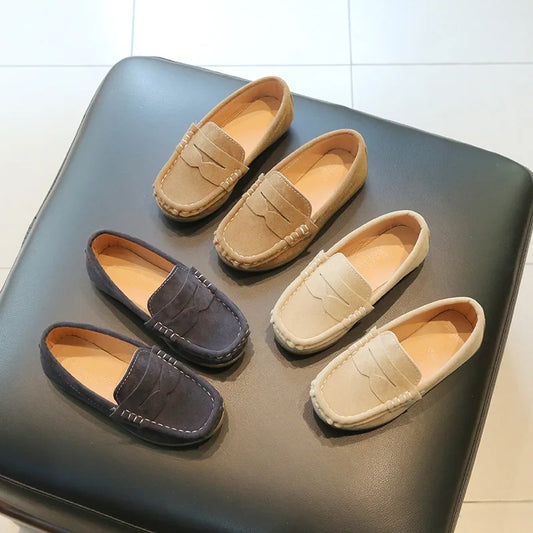 Boys Loafers Toddlers Kids Fashion Leather Shoes Slip-on Children Flats