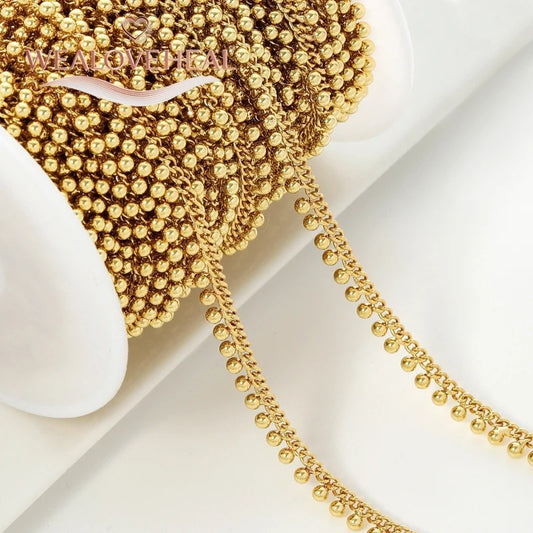Gold Beads Chain for Bracelet & Necklace Making