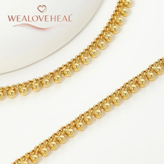 Gold Beads Chain for Bracelet & Necklace Making