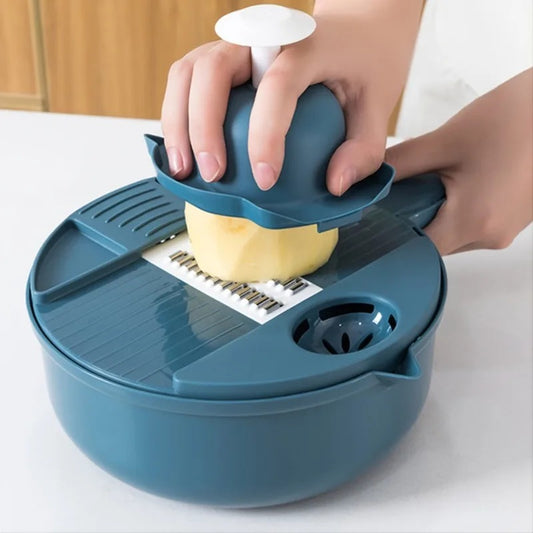 9 in 1 Vegetable Cutter Multi-Functional Potatoes Manually Cut Shred Slicer Grater