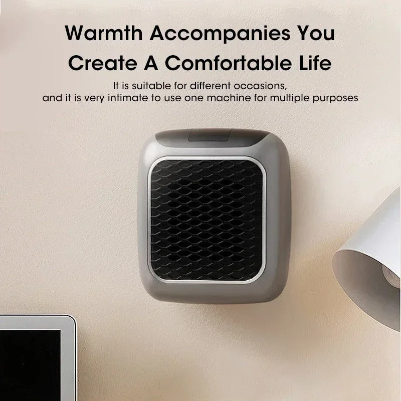 800W Portable Electric Heater EU Small Bathroom with Remote Control