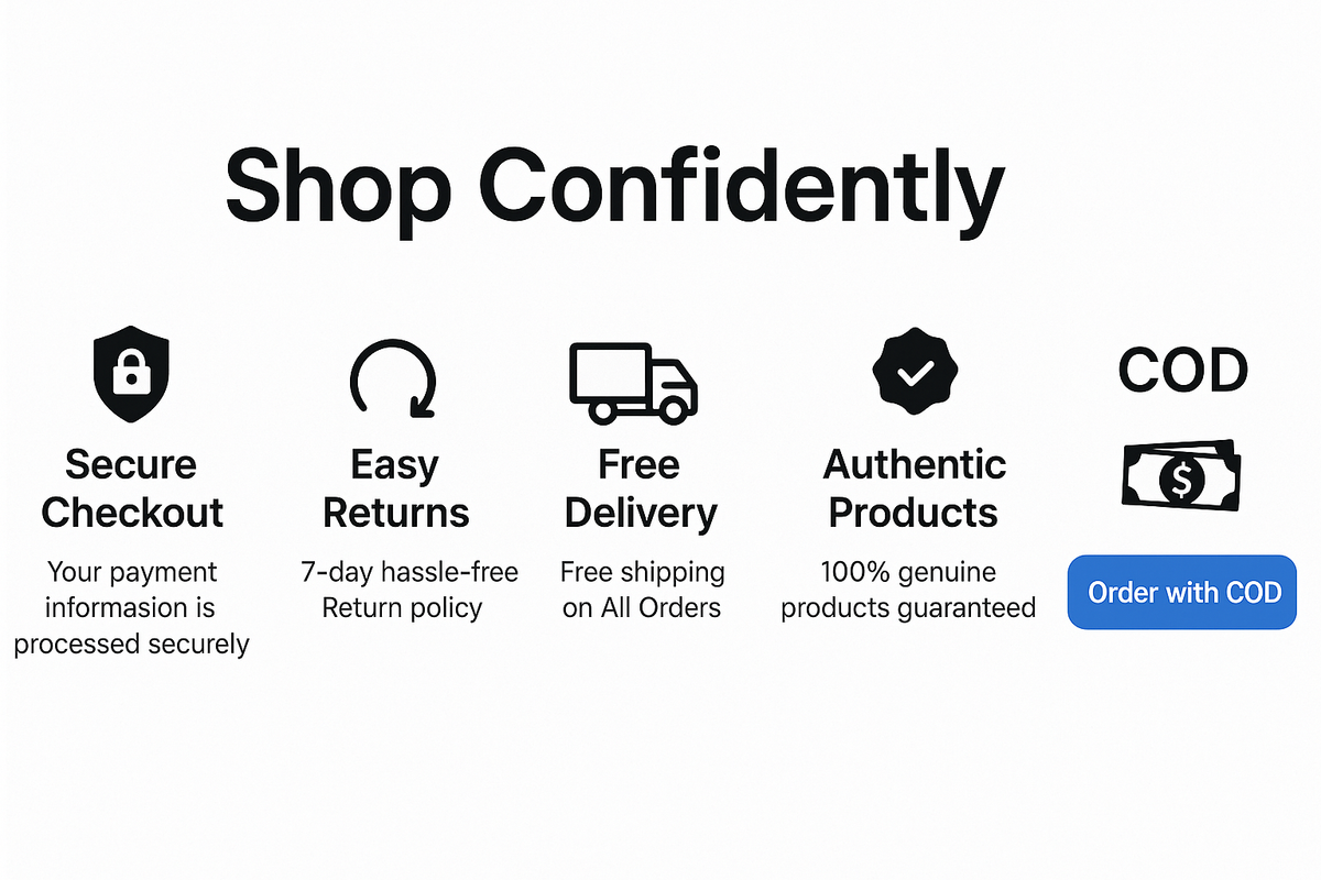 Shop Confidently Trust Banner with COD Button